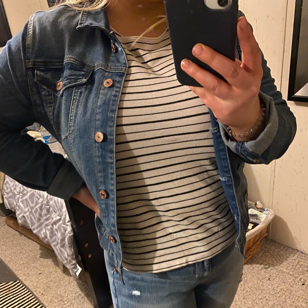 Striped layering sweater